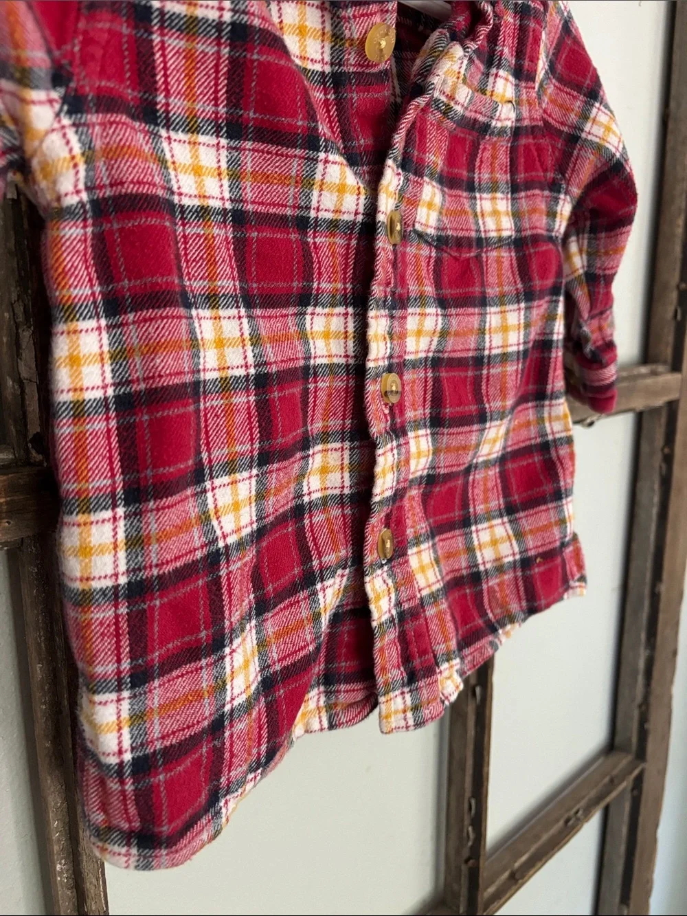 Vintage Oshkosh toddler flannel plaid shirt
